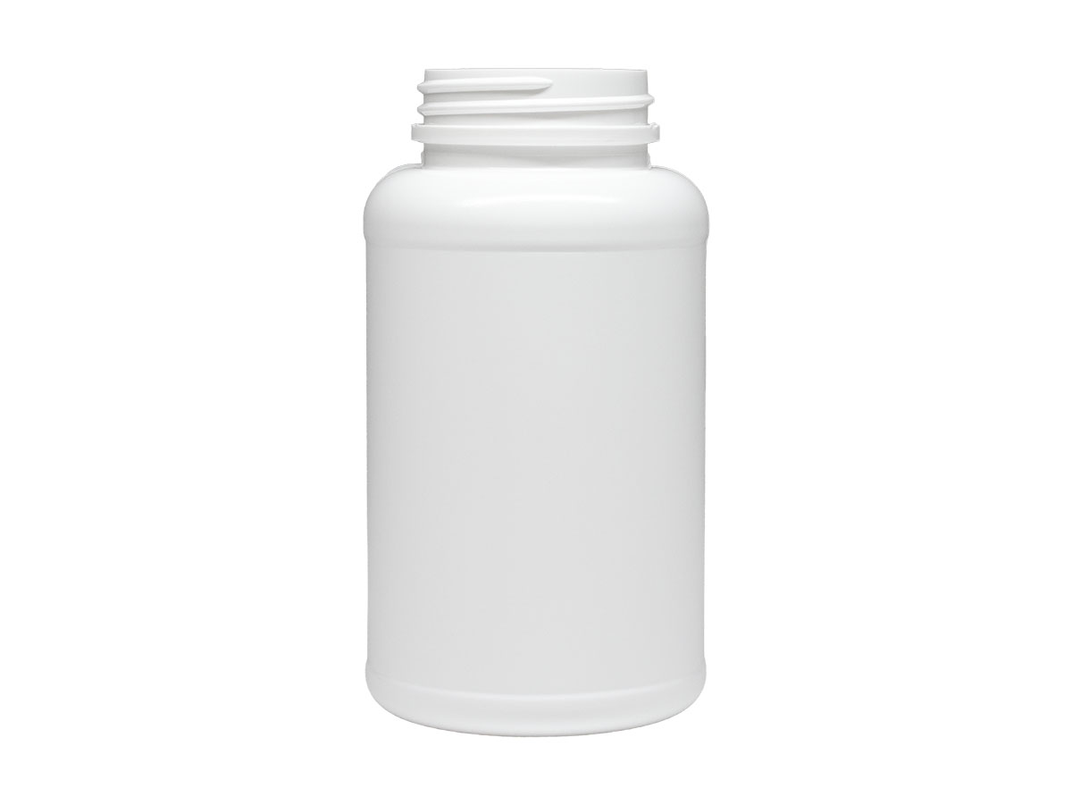 250 cc, 45/400 Finish, White, Bottles, HDPE, Round Packer
