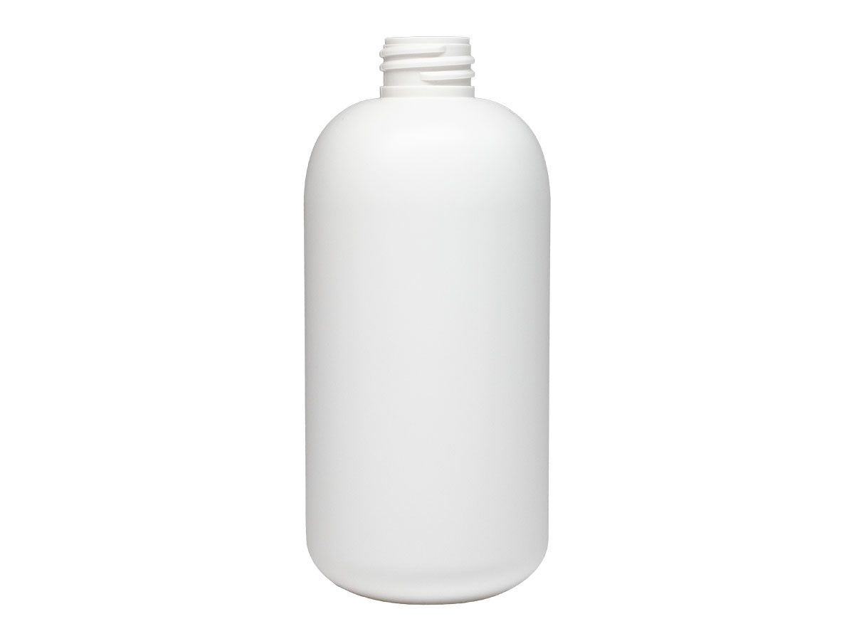 16 oz., 28/410 Finish, White, Bottles, HDPE, Boston Round
