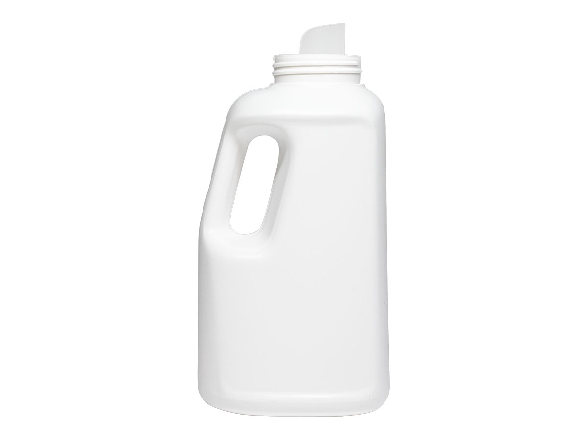 32 oz., 48mm Finish, White, Bottles, HDPE, Detergent Style, Oblong