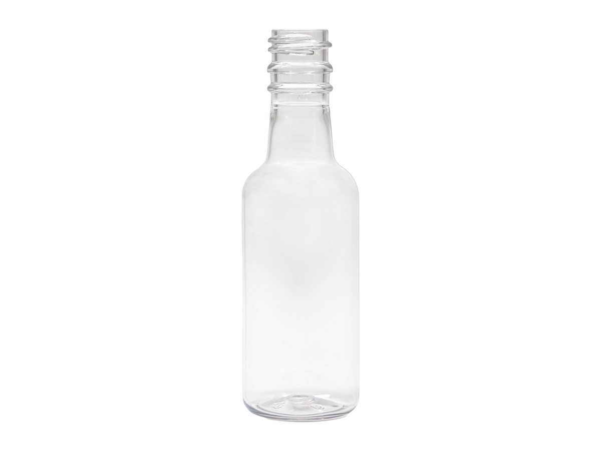 50 mL, 18mm TE Finish, Clear, Bottles, PET, Liquor Style Round