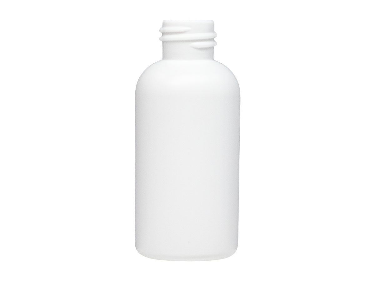 2 oz., 20/410 Finish, White, Bottles, HDPE, Boston Round