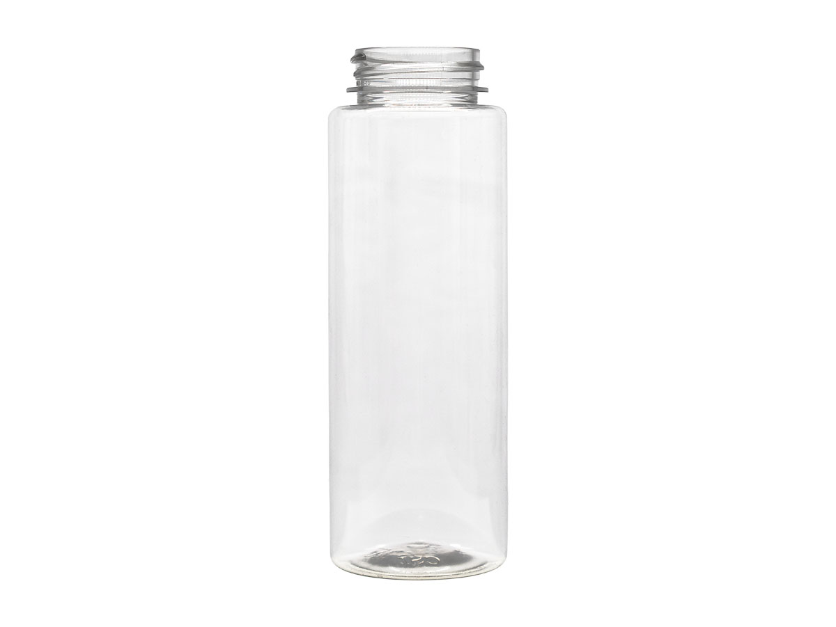 8 oz., 38/400 Finish, Clear, Bottles, PET, Cylinder Round