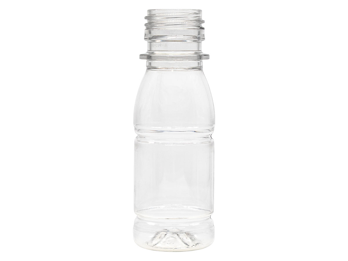2.5 oz., 28mm TE Finish, Clear, Bottles, PET, Beverage Style Round, Label Panel