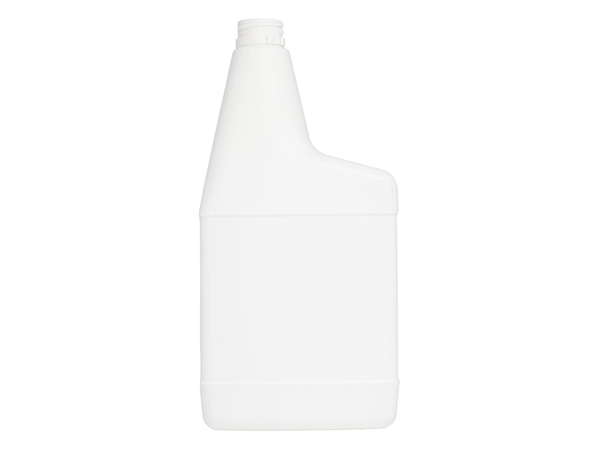 24 oz., 28mm Finish, White, Bottles, HDPE, Oblong, Label Panel