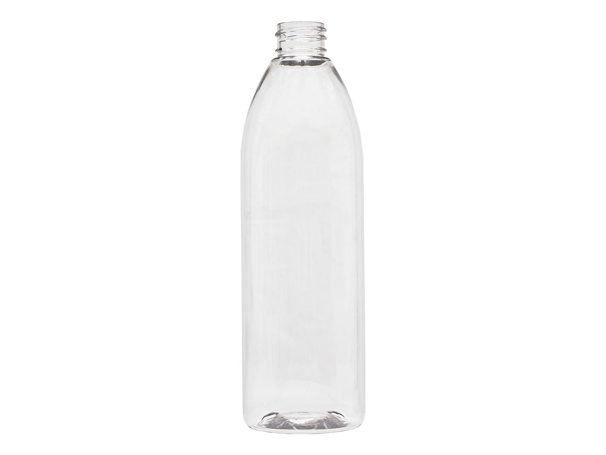 18 oz., 28/410 Finish, Clear, Bottles, PET, Tapered Bullet