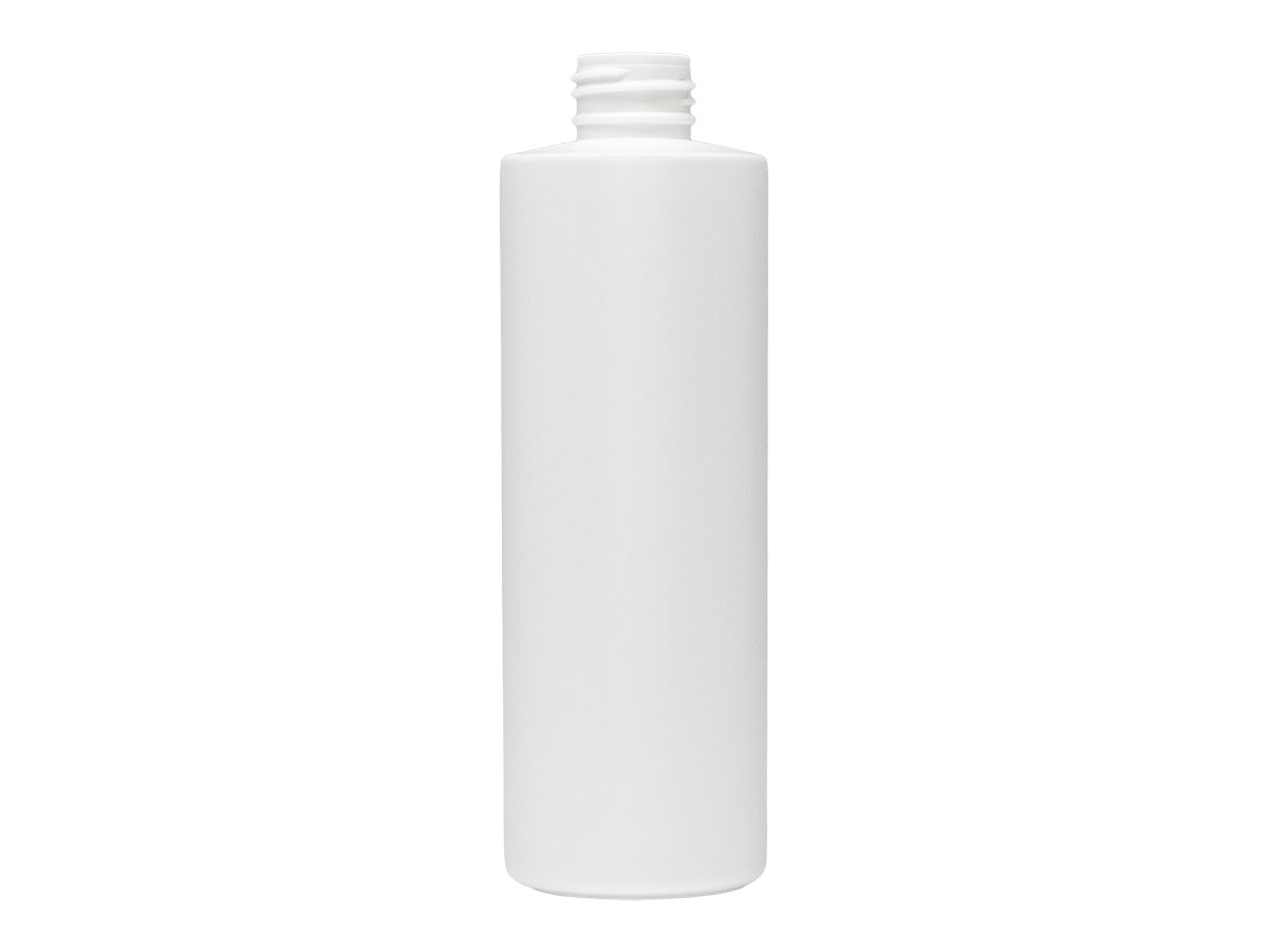 8 oz., 24/410 Finish, White, Bottles, HDPE, Cylinder Round