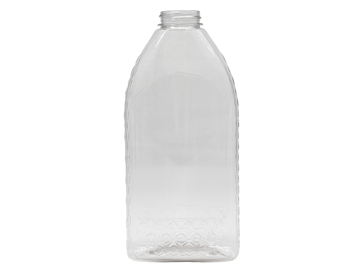 1 Liter, 38/400 Finish, Clear, Bottles, PET, Oblong, Label Panels