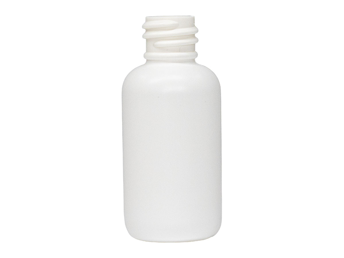 1 oz., 18/415 Finish, White, Bottles, HDPE, Boston Round