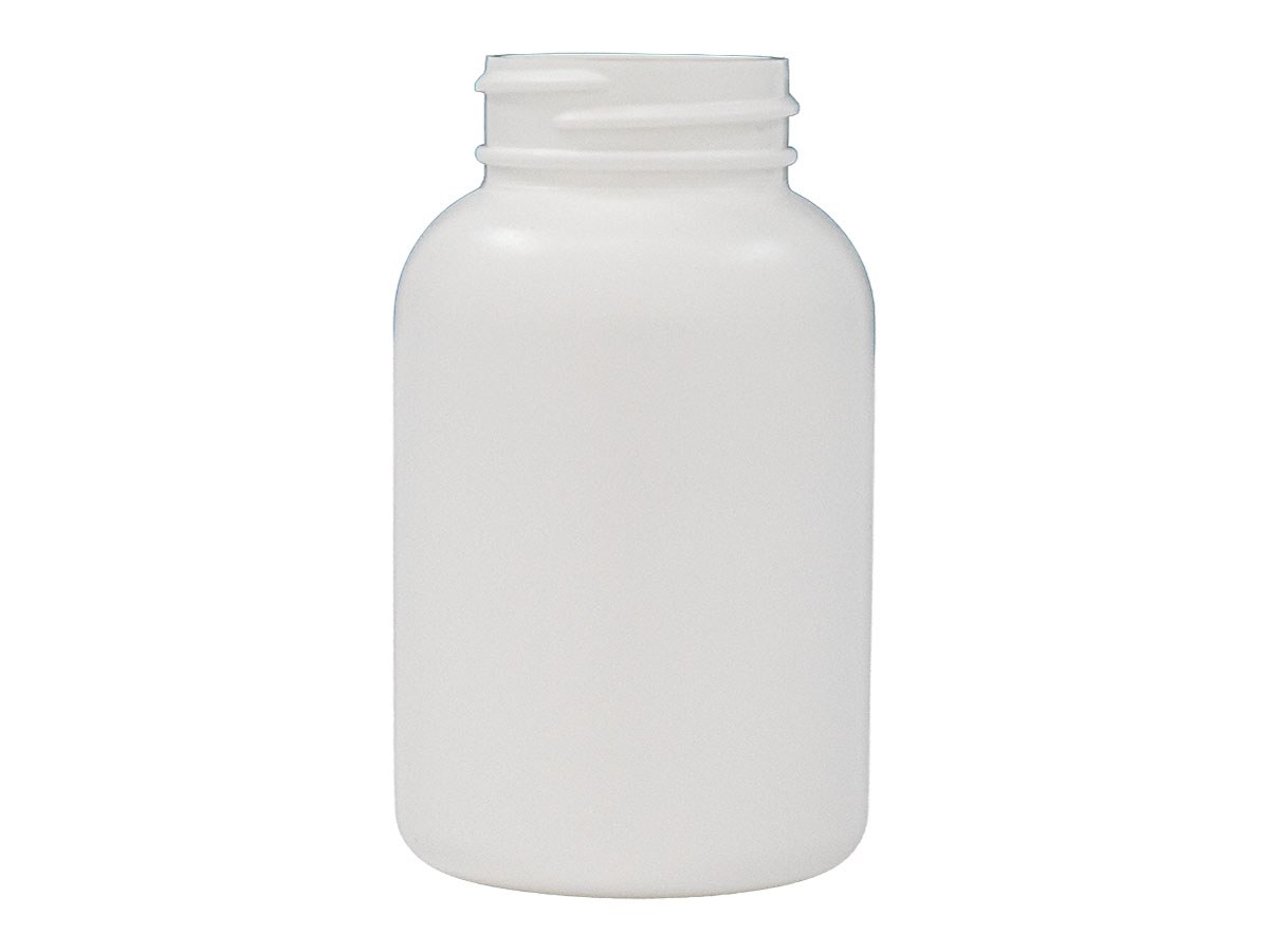 150 cc, 38/400 Finish, White, Bottles, HDPE, Round Packer
