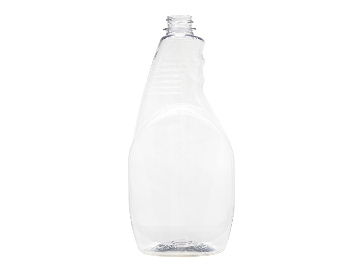 32 oz., 28/400 Finish, Clear, Bottles, PET, Flat Sided Trigger Oval, Pistol Grip