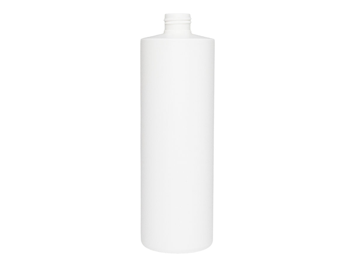 16 oz., 24/410 Finish, White, Bottles, HDPE, Cylinder Round
