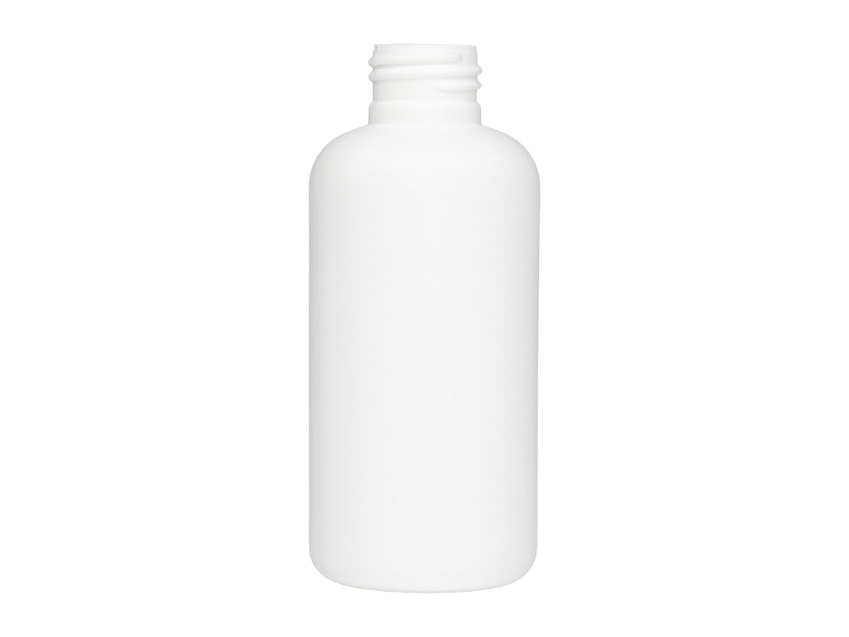 4 oz., 24/410 Finish, White, Bottles, HDPE, Boston Round