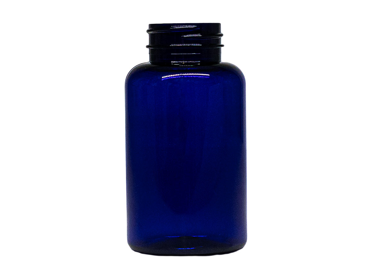 200 cc, 38/400 Finish, Cobalt Blue, Bottles, PET, Round Packer