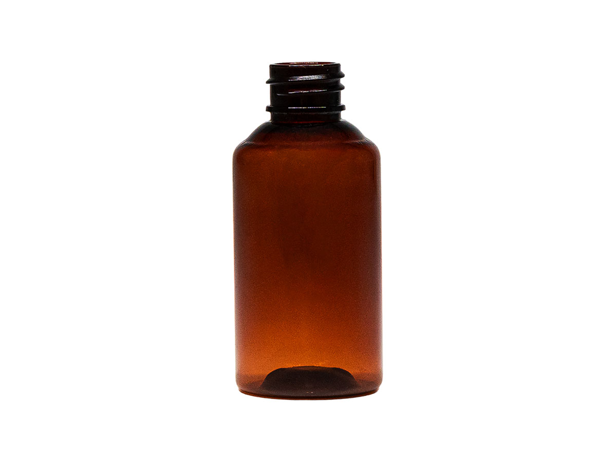 2 oz., 20/400 Finish, Amber, Bottles, PET, Modern Round