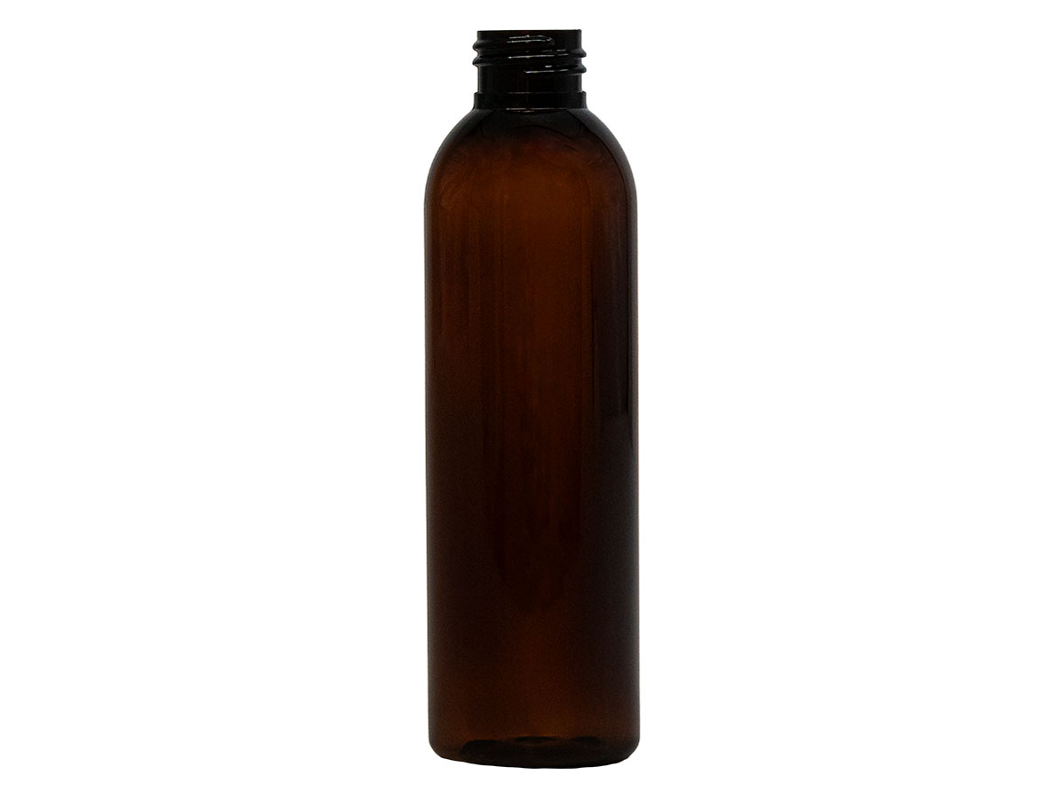 6 oz., 24/410 Finish, Amber, Bottles, PET, Bullet