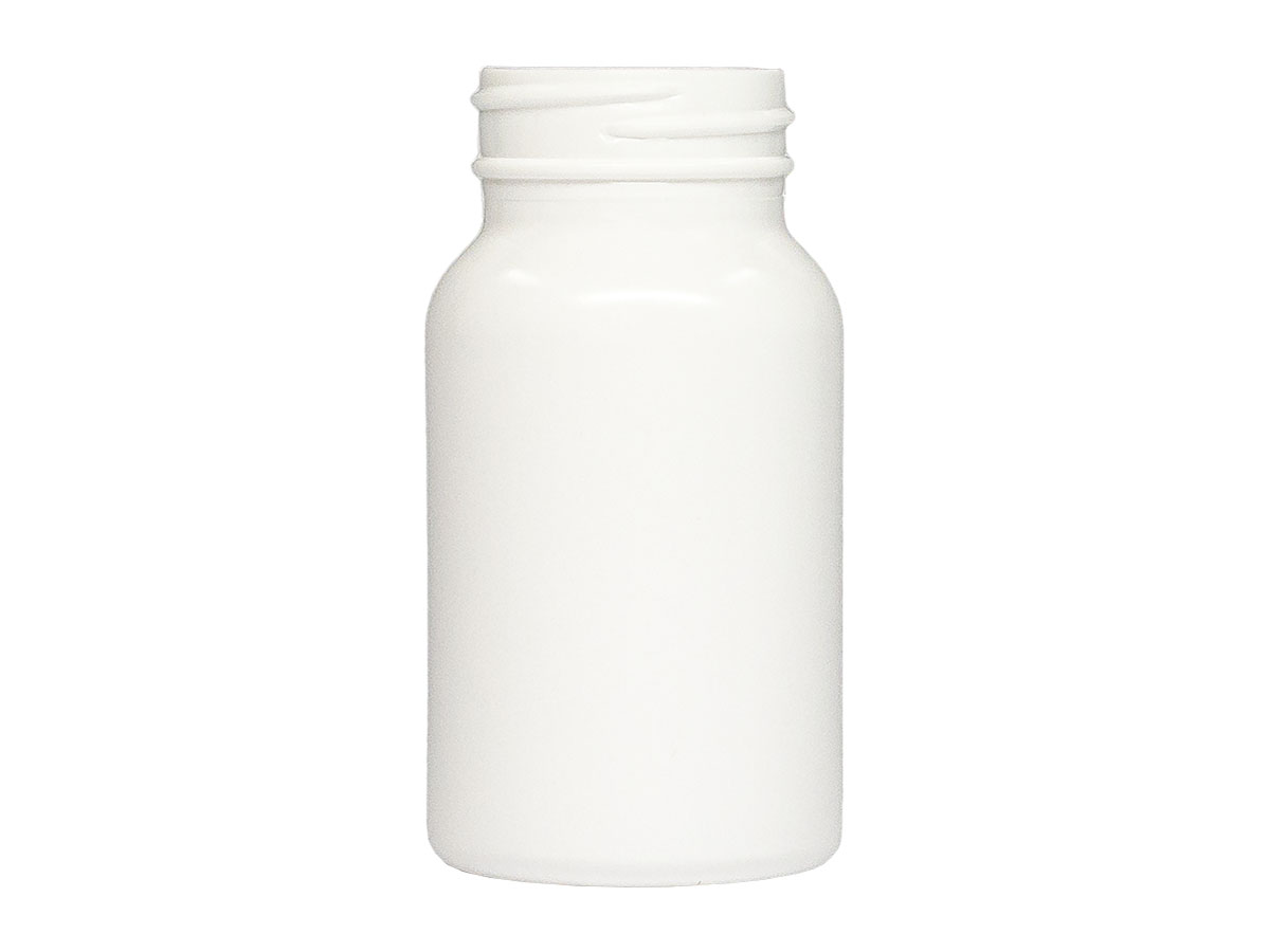 120 cc, 38/400 Finish, White, Bottles, HDPE, Round Packer