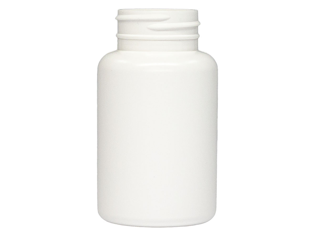 150 cc, 38/400 Finish, White, Bottles, HDPE, Round Packer