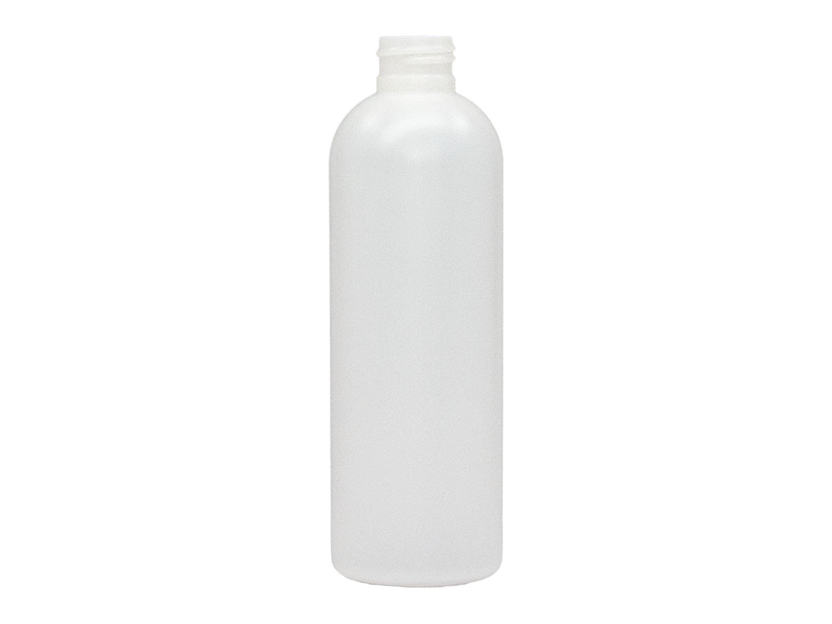 8 oz., 24/410 Finish, Natural, Bottles, HDPE, Bullet