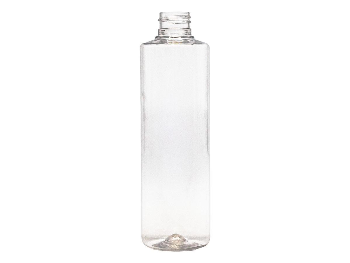 8 oz., 24/410 Finish, Clear, Bottles, PET, Cylinder Round