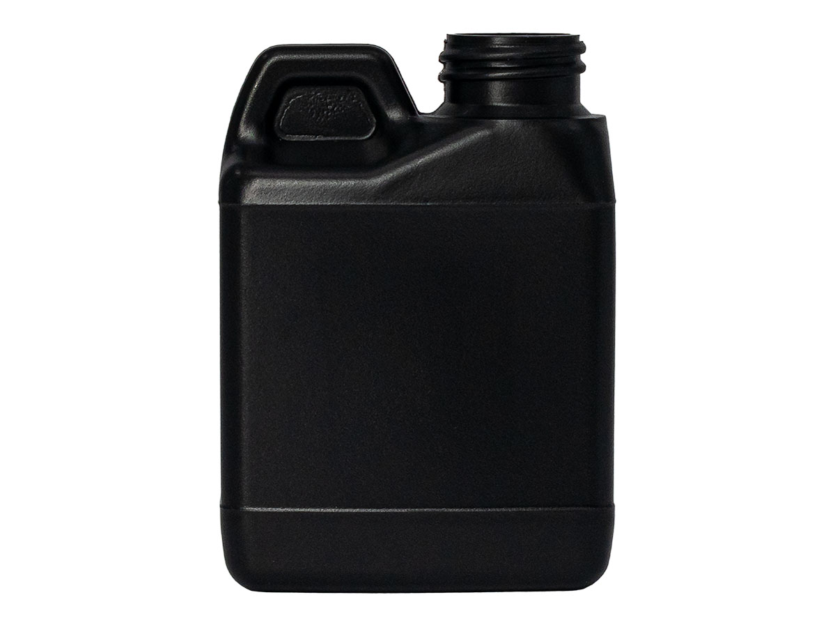 4 oz., 24/400 Finish, Black, Bottles, HDPE, F-Style, Label Panel