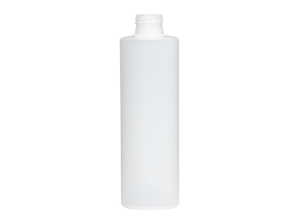 8 oz., 24/410 Finish, Natural, Bottles, HDPE, Cylinder Round