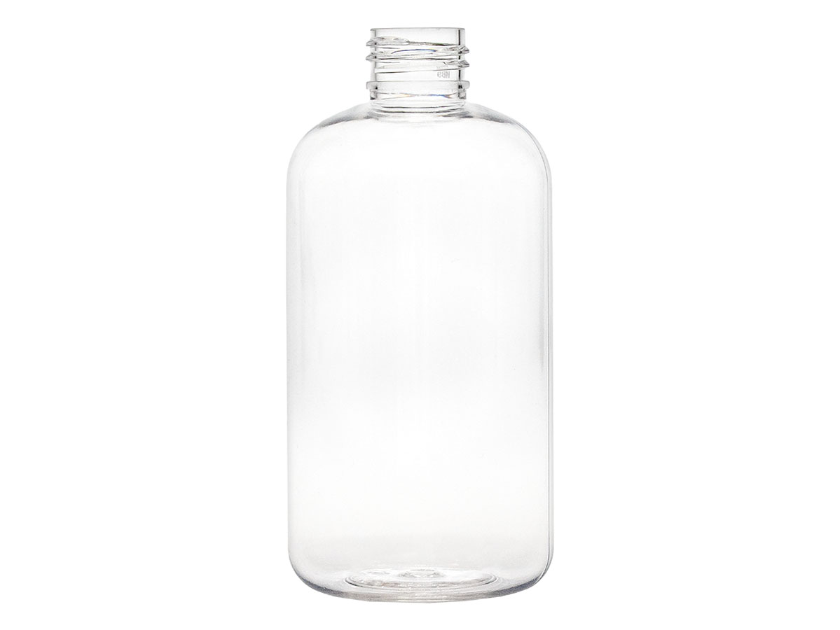 8 oz., 24/410 Finish, Clear, Bottles, PET, Boston Round