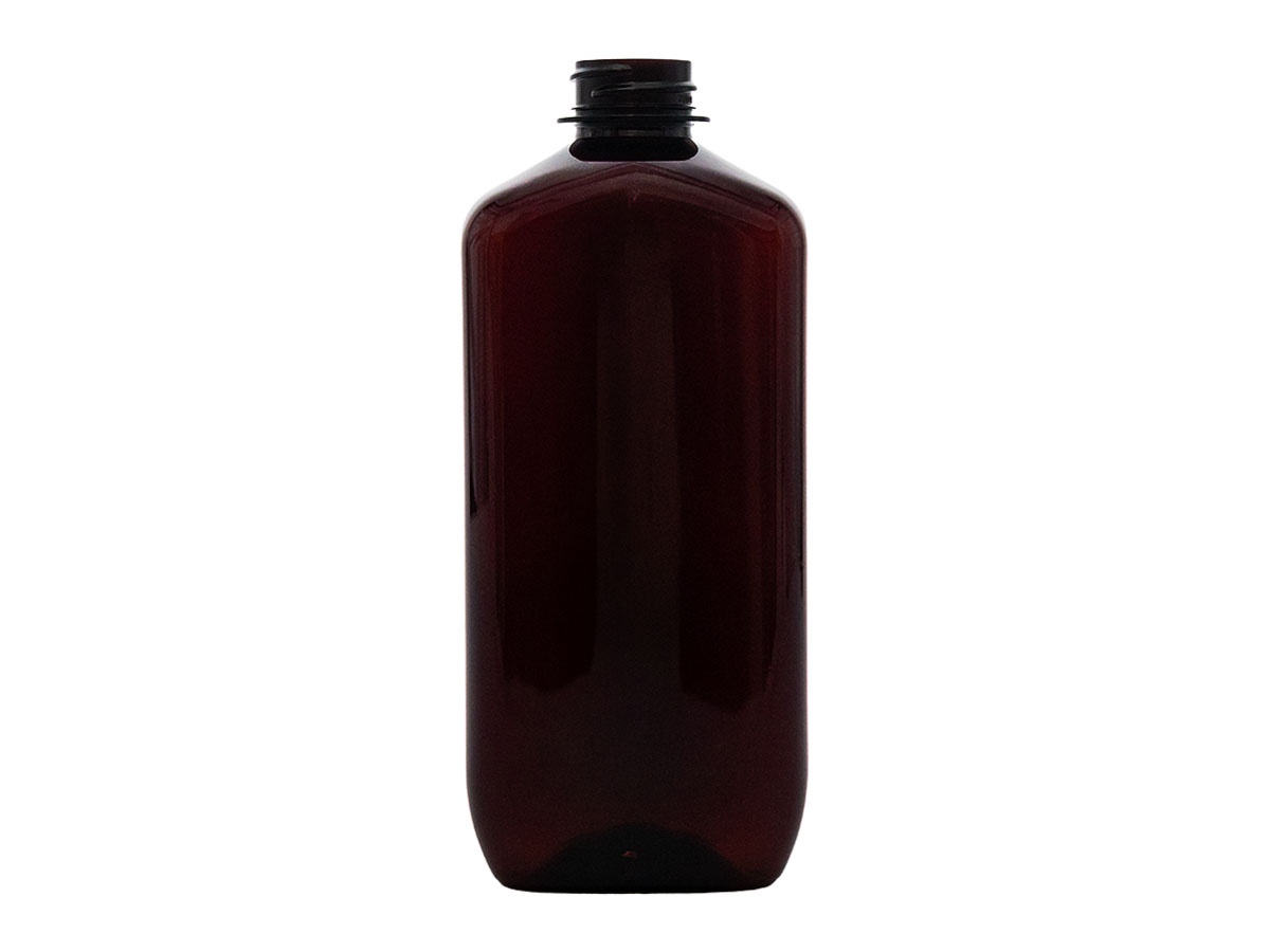 16 oz., 28/400 Finish, Amber, Bottles, PET, Oblong, Tincture Ring