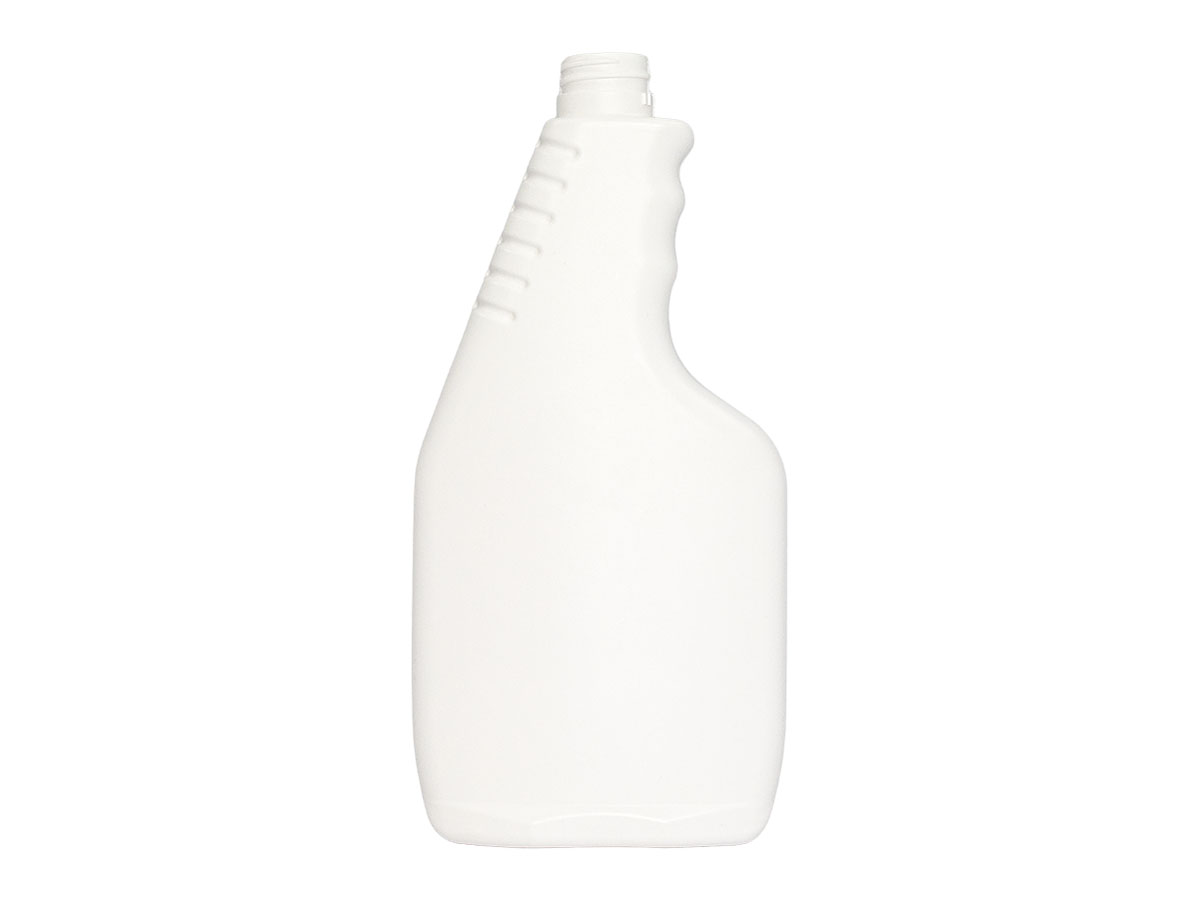 22 oz., 28 Mm Finish, White, Bottles, HDPE, Trigger Oblong, Pistol Grip