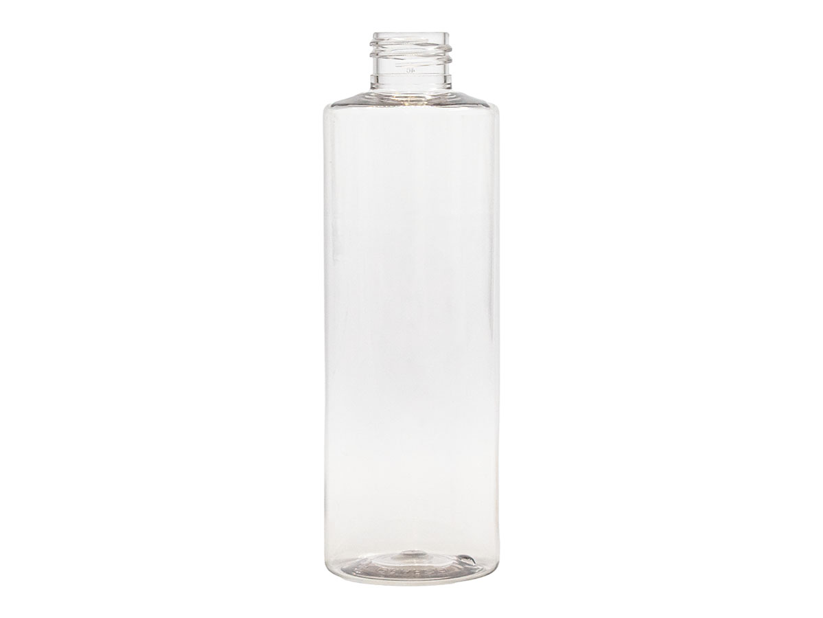 8 oz., 24/410 Finish, Clear, Bottles, PET, Cylinder Round