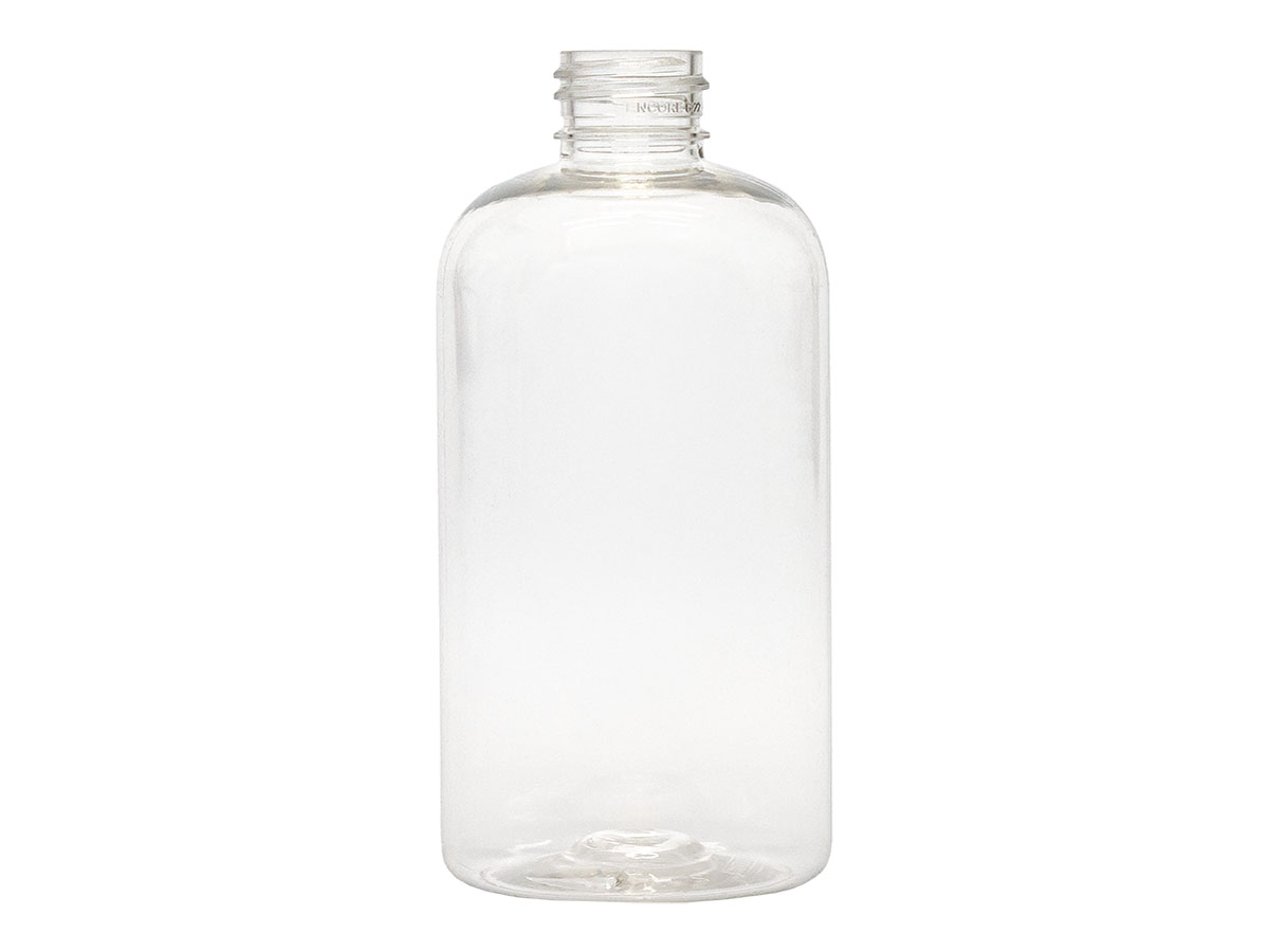 8 oz., 24/410 Finish, Clear, Bottles, PET, Boston Round