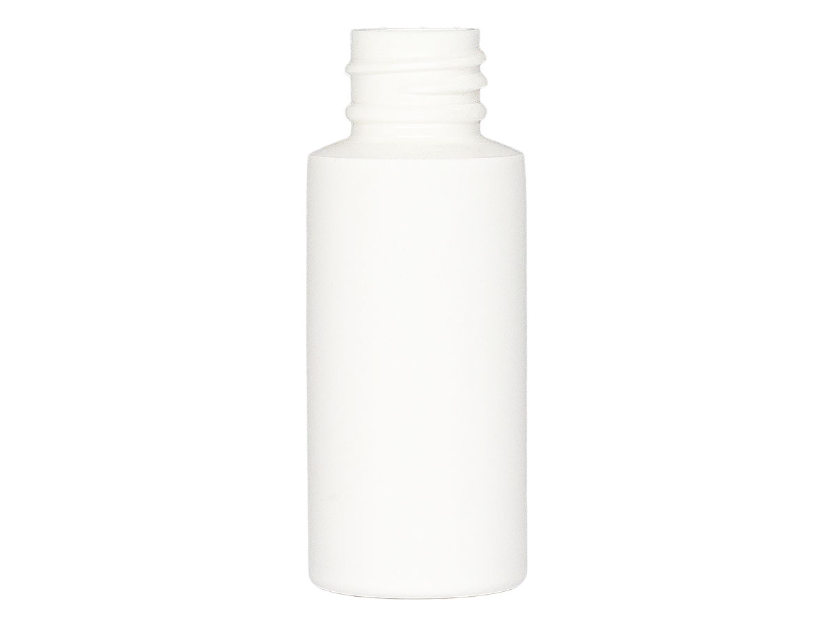 1 oz., 20/410 Finish, White, Bottles, HDPE, Cylinder Round