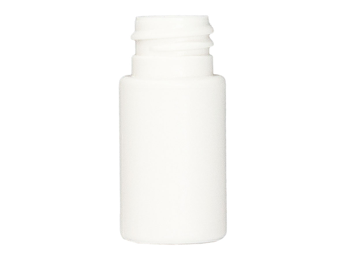15 mL, 20/410 Finish, White, Bottles, HDPE, Cylinder Round