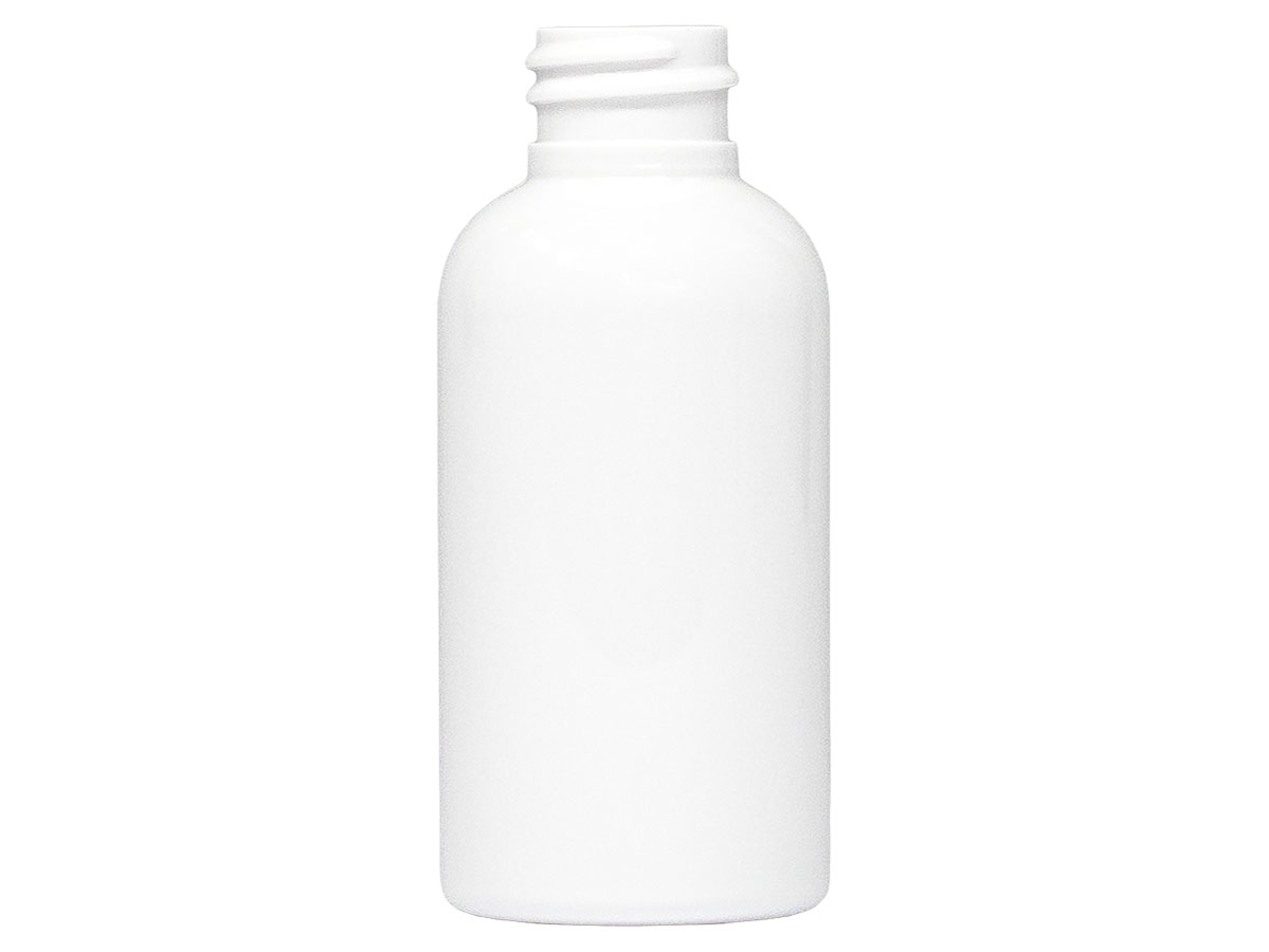 2 oz., 20/410 Finish, White, Bottles, PET, Boston Round