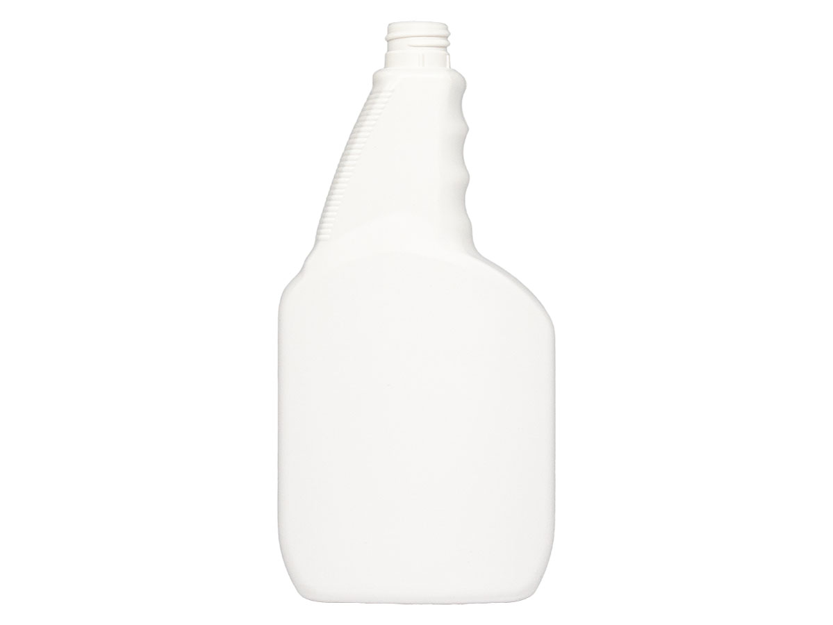 27 oz., 28mm Ratchet Finish, White, Bottles, HDPE, Trigger Oblong, Pistol Grip