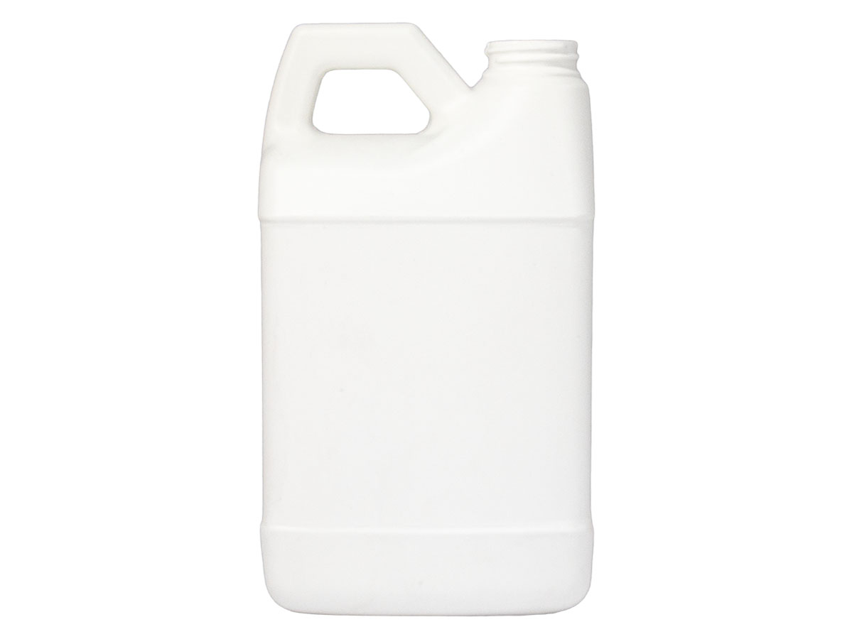 64 oz., 38/400 Finish, White, Bottles, HDPE, F-Style, Label Panel