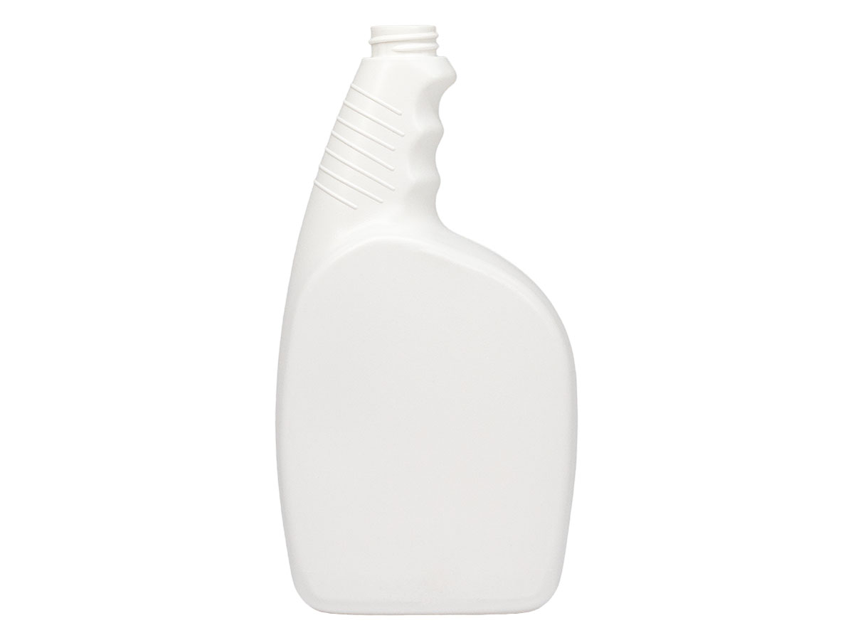 32 oz., 28/400 Finish, White, Bottles, HDPE, Trigger Oblong, Pistol Grip