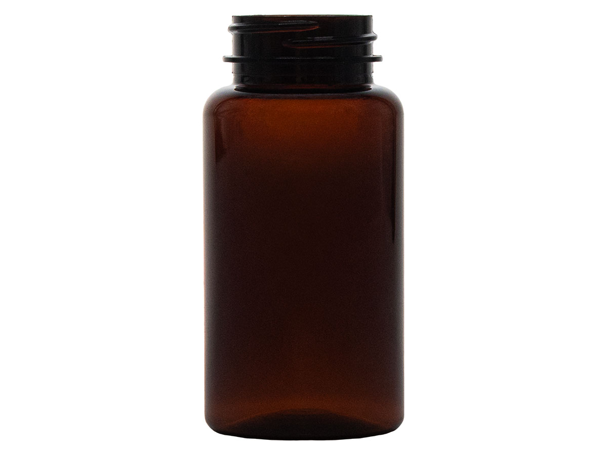 150 cc, 38/400 Finish, Amber, Bottles, PET, Round Packer