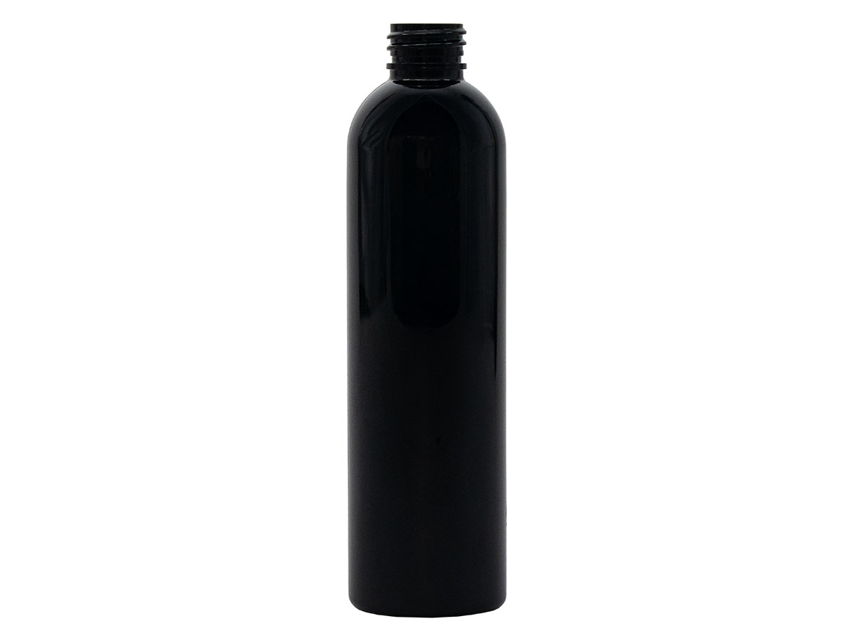 8 oz., 24/410 Finish, Black, Bottles, Pet, Bullet