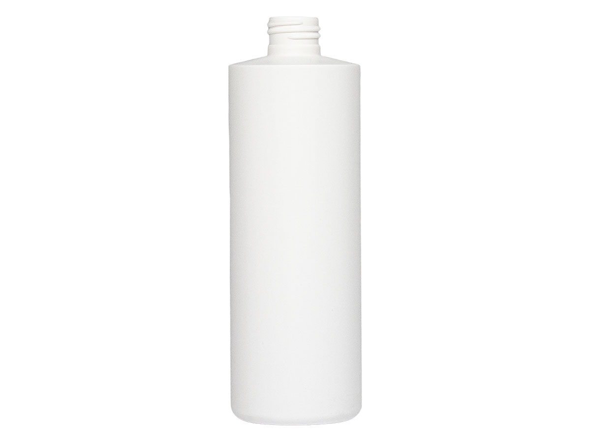 12 oz., 24/410 Finish, White, Bottles, HDPE, Cylinder Round