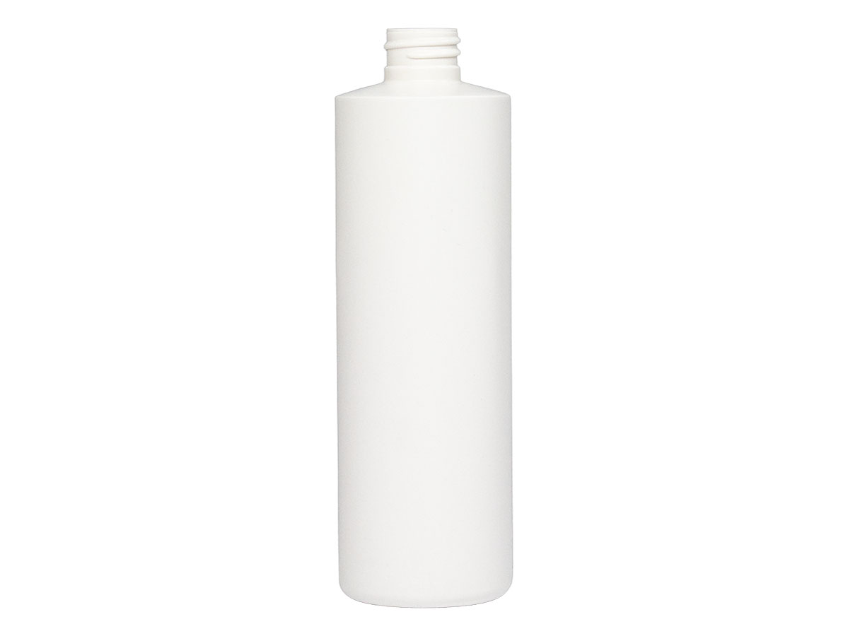 16 oz., 28/410 Finish, White, Bottles, HDPE, Cylinder Round