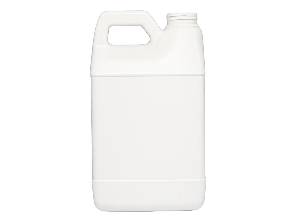64 oz., 38/400 Finish, White, Bottles, HDPE, F-Style, Label Panel