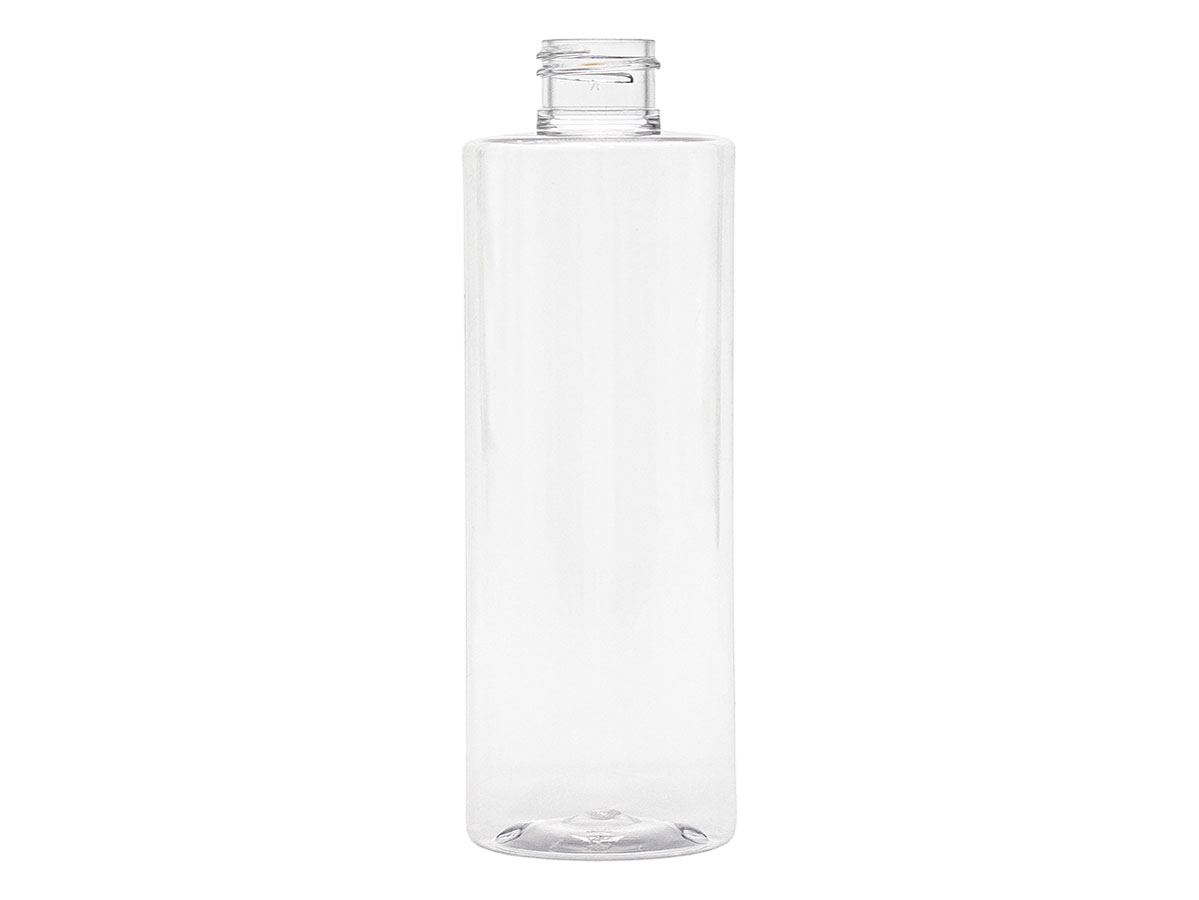 8 oz., 24/410 Finish, Clear, Bottles, PET, Cylinder Round