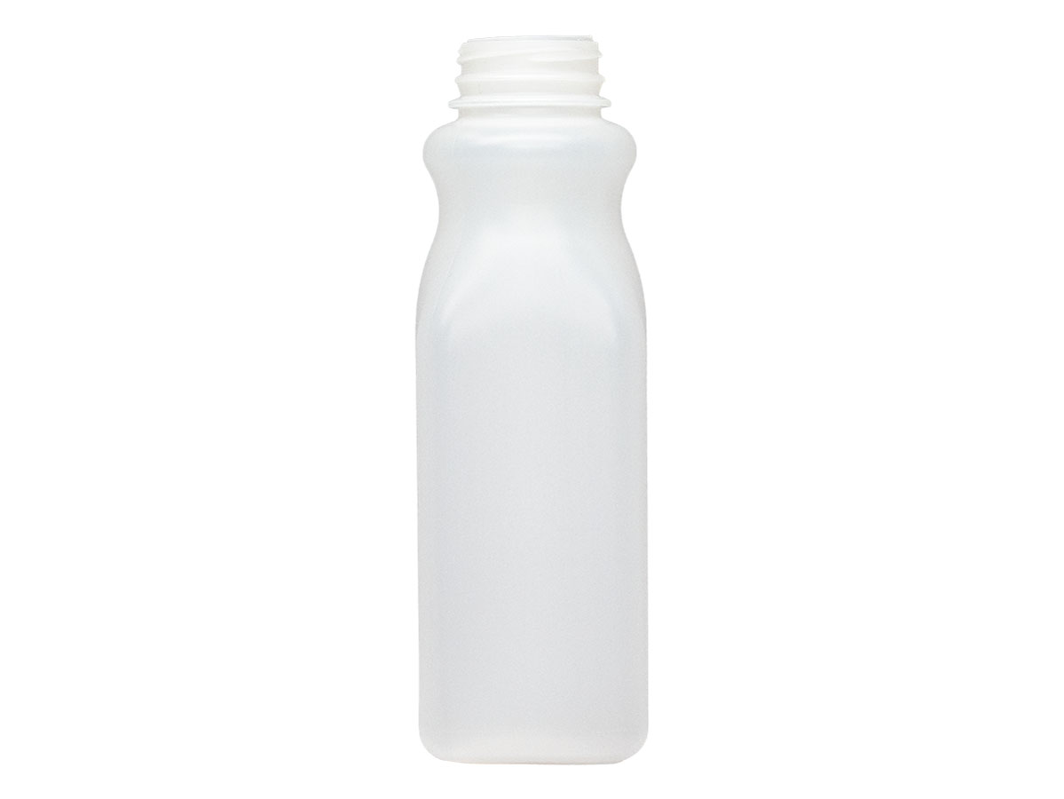 14 oz., 38mm TE Finish, Natural, Bottles, HDPE, Beverage Style Square