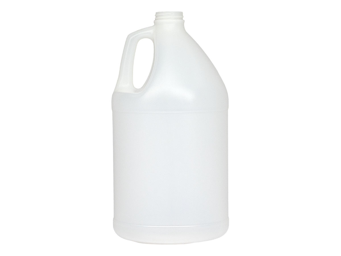 1 Gallon, 38/400 Finish, Natural, Bottles, HDPE, Round Handleware, Label Panel