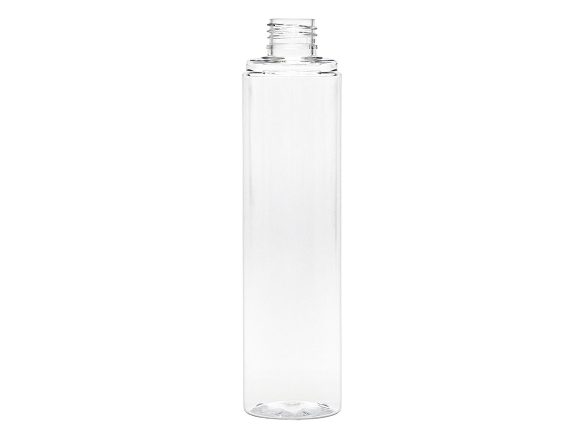 8 oz., 24/410 Finish, Clear, Bottles, Pet, Cylinder Round