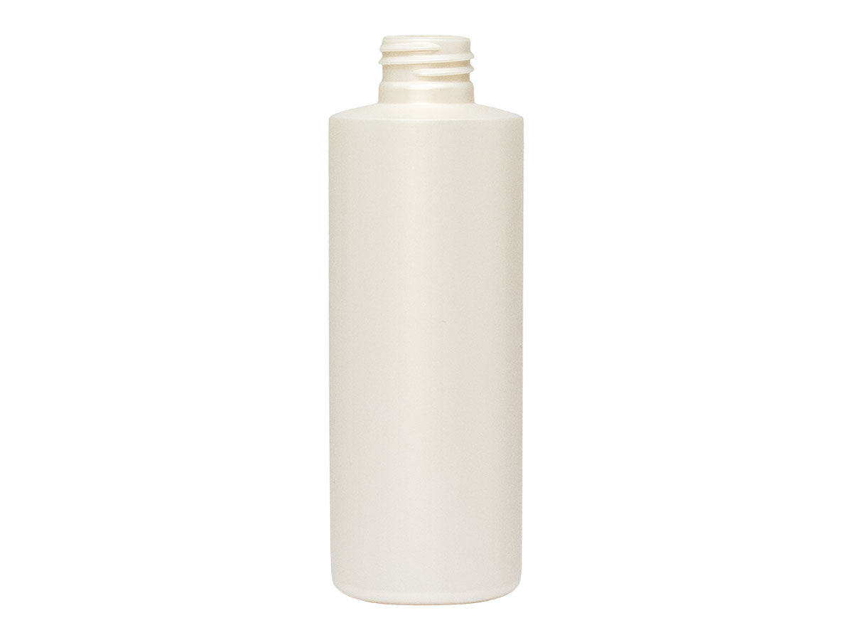 6 oz., 24/410 Finish, White, Bottles, HDPE, Cylinder Round	
