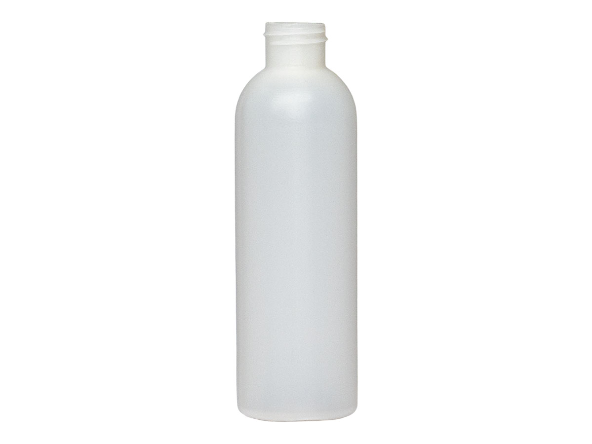 8 oz., 28/410 Finish, Natural, Bottles, HDPE, Bullet