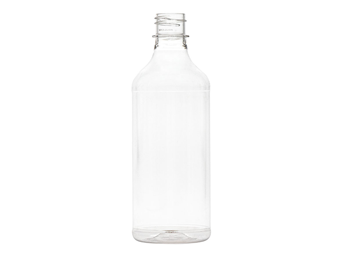 16 oz., 28/410 Finish, Clear, Bottles, Pet, Modified Round