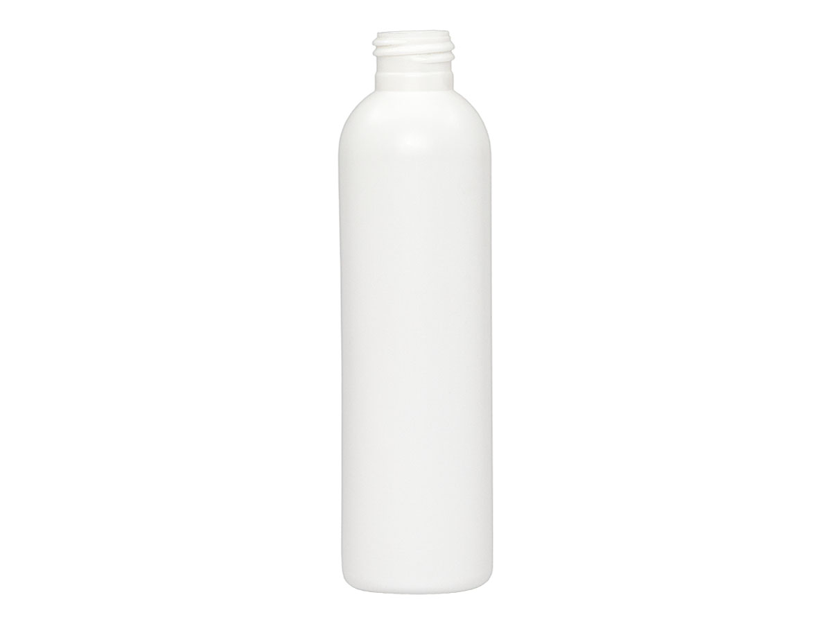 6 oz., 24/410 Finish, White, Bottles, HDPE, Bullet