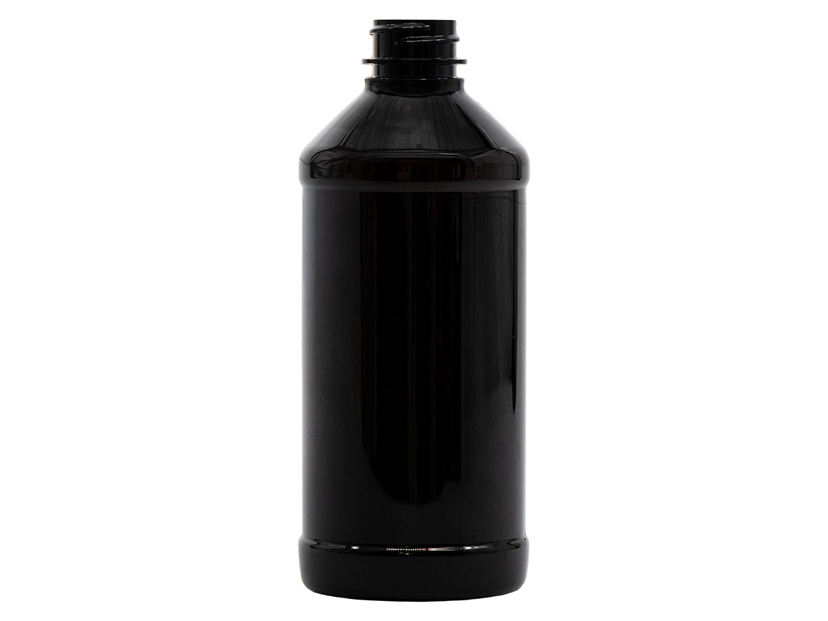 16 oz., 28/400 Finish, Amber, Bottles, Pet, Modern Round, Label Panel